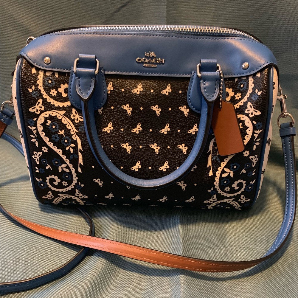 Coach Mini Bennett Blue Butterfly Bandana